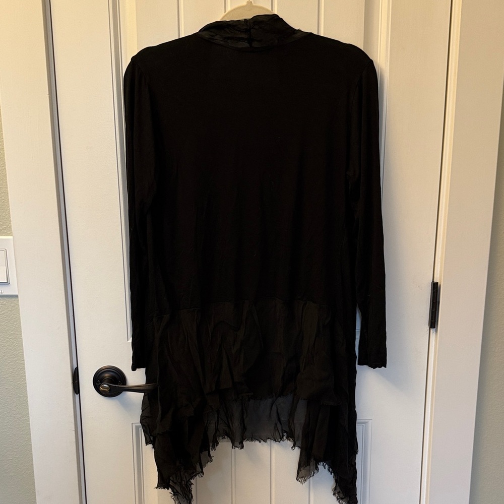Elegant Black Sheer Cardigan - Picture 3 of 4